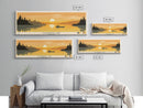 Clearwater Lake Missouri Framed Canvas Print, Pop Art Panoramic Travel Poster, Midcentury Modern, Wall Art, Scenic Nature Painting, Bedroom Decor, Living Room Art