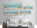 El Dorado Lake Kansas Framed Canvas Print, Panoramic Wall Art, Midcentury Modern, Pop Art, Living Room Art, Travel Poster, Vintage Lake Art