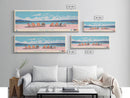 Great Salt Lake Utah Framed Canvas Print, Panoramic Wall Art, Midcentury Modern, Pop Art, Living Room Wall Art, Travel Poster, Nature Art, Artistic Decor