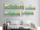 Greenwood Lake New York Framed Canvas Print, Panoramic Art, Midcentury Modern, Pop Art, Bedroom Decor, Travel Poster, Lake House Decor