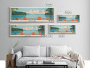 Hyco Lake North Carolina Framed Canvas Print, Panoramic Art, Midcentury Modern, Pop Art, Living Room Wall Art, Travel Poster, Lake House Art