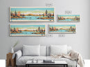 Kasba Lake Nunavut Framed Canvas Print, Panoramic Wall Art, Midcentury Modern, Pop Art, Bedroom Decor, Travel Poster, Home Decor