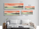 Lac Maunoir Northwest Territories Framed Canvas Print, Panoramic Art, Midcentury Modern, Pop Art, Living Room Wall Art, Travel Poster, Lake House Decor
