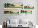 Lake Aubry Northwest Territories Framed Canvas Print, Panoramic Art, Midcentury Modern, Pop Art, Living Room Wall Art, Travel Poster, Lake House Decor
