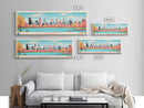 Lake Calhoun Minnesota Framed Canvas Print, Panoramic Wall Art, Midcentury Modern, Pop Art, Bedroom Decor, Travel Poster, Living Room Art