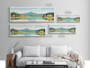 Lake Habeeb Maryland Framed Canvas Print, Panoramic Wall Art, Midcentury Modern, Pop Art, Living Room Decor, Travel Poster, Lake House Art