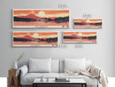 Lake Maumelle Arkansas Framed Canvas Print, Panoramic Wall Art, Midcentury Modern, Pop Art, Living Room Decor, Travel Poster