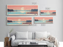 Lake Muskegon Michigan Framed Canvas Print, Panoramic Wall Art, Midcentury Modern, Pop Art, Living Room Decor, Travel Poster