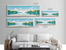 Lake Nipissing Ontario Framed Canvas Print, Panoramic Wall Art, Midcentury Modern, Pop Art, Bedroom Art, Travel Poster, Lake House Decor