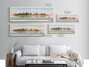 Lake Ontelaunee Pennsylvania Framed Canvas Print, Panoramic Wall Art, Midcentury Modern, Pop Art, Living Room Decor, Travel Poster, Lake House Art