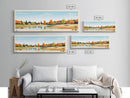 Long Pond, Massachusetts Panoramic Wall Art Framed Canvas Print, Midcentury Modern, Pop Art, Home Decor, Travel Poster, Bedroom Art