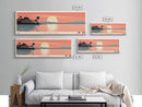 Managua Lake, Managua Leon Panoramic Wall Art Framed Canvas Print, Midcentury Modern, Pop Art, Home Decor, Travel Poster, Bedroom Art