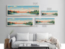 Montreal Lake, Saskatchewan Framed Canvas Print, Panoramic Wall Art, Midcentury Modern, Pop Art, Home Decor, Travel Poster, Living Room Art