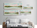 Norfork Lake, Arkansas Framed Canvas Print, Panoramic Wall Art, Midcentury Modern, Pop Art, Home Decor, Travel Poster, Bedroom Art