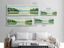 Rough River Lake, Kentucky Framed Canvas Print, Panoramic Wall Art, Midcentury Modern Decor, Bedroom Art, Pop Art, Travel Poster