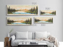 Takslesluk Lake, Alaska Framed Canvas Print, Lake House Decor, Midcentury Modern Art, Pop Art, Travel Poster, Bedroom Wall Art