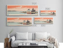 Tatinnai Lake, Nunavut Framed Canvas Print, Lake House Decor, Midcentury Modern Art, Pop Art, Travel Poster, Living Room Wall Art