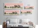 Toledo Bend Lake, Texas Louisianna Framed Canvas Print, Lake House Decor, Midcentury Modern Art, Pop Art, Travel Poster, Living Room Wall Art