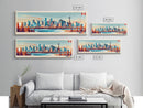 Calgary, Canada Panoramic Travel Poster Canvas Print, Calgary, Canada Painting, Canada Art, Calgary Travel Art, Living Room Painting