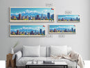 Las Condes, Chile Panoramic Travel Poster Canvas Print, Las Condes, Chile Painting, Chile Art, Las Condes Panoramic Travel Art, Travel Painting
