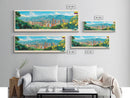 Medellin, Colombia Panoramic Travel Poster Canvas Print, Medellin, Colombia Painting, Colombia Art, Medellin Travel Art, Guest Room Painting
