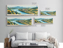 Parana, Argentina Travel Poster Panoramic Canvas Print, Parana, Argentina Painting, Argentina Art, Parana Travel Art, Guest Room Painting