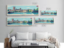 Panoramic Travel Poster York, England Canvas Print, York, England Painting, England Art, York Travel Art, Guest Room Painting