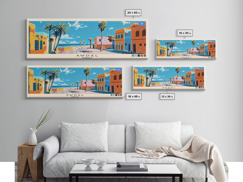 Awdal, Somalia Panoramic Canvas Print, Awdal, Somalia Painting, Somalia Art, Awdal Travel Poster, Travel Art, Housewarming Gift