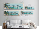 Busan, South Korea Panoramic Canvas Print, Busan, South Korea Painting, South Korea Art, Busan Travel Poster, Travel Art, Guest Room Painting