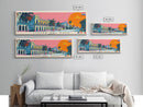 Ciudad del Este, Paraguay Panoramic Canvas Print, Ciudad del Este, Paraguay Painting, Paraguay Art, Ciudad del Este Travel Poster, Travel Art, Guest Room Painting