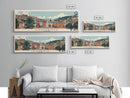 Coatbridge, Scotland Panoramic Canvas Print, Coatbridge, Scotland Painting, Scotland Art, Coatbridge Travel Poster, Travel Art, Guest Room Painting