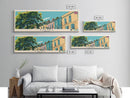 Exeter, England Panoramic Canvas Print, Exeter, England Painting, England Art, Exeter Travel Poster, Travel Art, Vacation Gift