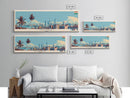 Mumbai, India Panoramic Canvas Print, Mumbai, India Painting, India Art, Mumbai Travel Poster, Travel Art, Guest Room Painting
