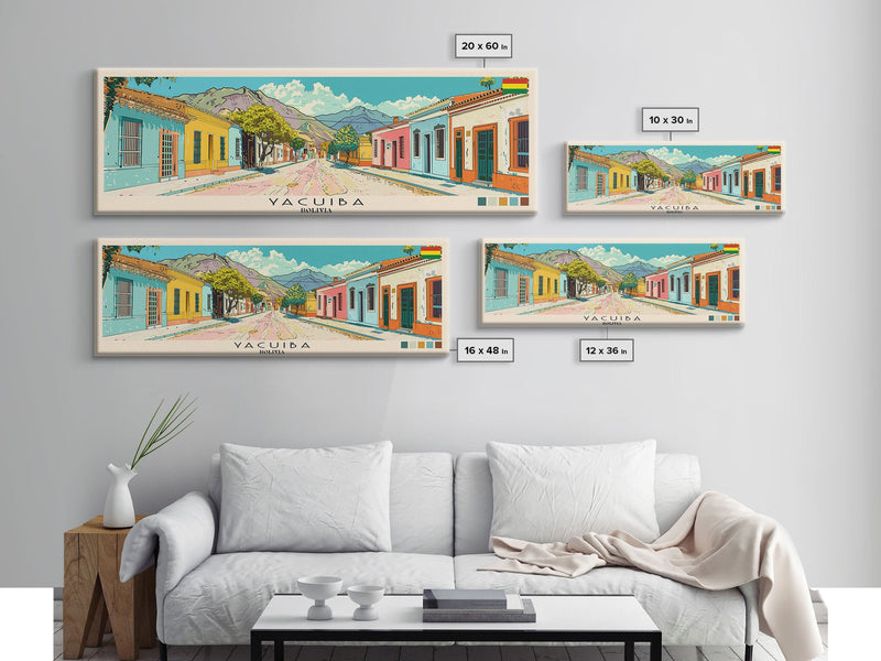 Yacuiba, Bolivia Panoramic Canvas Print, Yacuiba, Bolivia Painting, Bolivia Art, Yacuiba Travel Poster, Travel Art, Living Room Painting