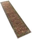 Maroon Traditional Persian Hand Knotted Wool Area Rug - 3x12