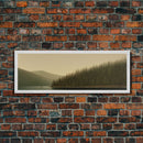 Lake Wall Art Print, Nature, Water, Trees, Fishing Boat, Wall Decor, Large Canvas Art Print, Panoramic, Wall Art, Canvas Print
