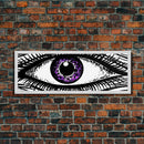 Big Eye Art, Line Art Print, Canvas Print, Eye Canvas Art, Eye Art Original, Framed Art Print, Wall Decor, Panoramic, Wall Art, Canvas Print