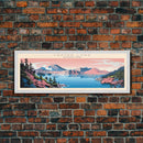 Crater Lake National Park, Panoramic Oregon Travel Art, National Park Print, Minimalist Travel Art, Midcentury Modern Style Landscape