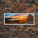 Photographic Panoramic of Acadia National Park, Sunset Photography, National Park Art, Framed Canvas Print, Landscape Photography