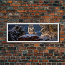 Panoramic Photo Print Of a Timber Wolf, Framed Canvas Print, Photography Print, Lakehouse Wall Art, Rustic Decor, Farmhouse Decor