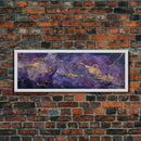 Purple and Gold Marble Canvas Wall Art, Abstract Canvas Art, Panoramic Art, Large Wall Art, Marble Wall Decor, Large Canvas Modern Art