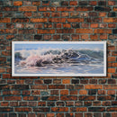 The Wave, Framed Canvas Print, Seascapes Wall Art, Ocean Decor, Ocean Water Wall Art, Home & Office Decoration