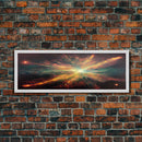 Galaxy Art, Supernova, Extra Large Wall Art, Framed Panoramic Canvas Print, Framed Wall Art