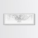 Panoramic Akron City Map, Ohio Art, Map Print, Minimalist Wall Art, Canvas Art, Housewarming Gift, Street Map Art, Closing Gift
