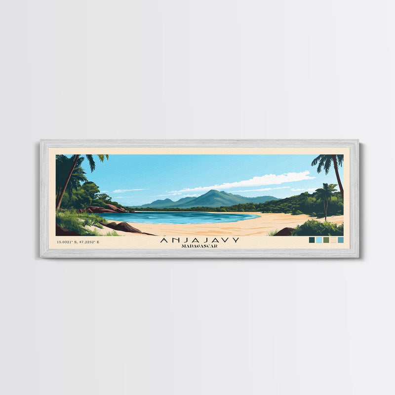 Anjajavy, Madagascar Panoramic Print, Vacation Gift, Madagascar Wall Art, Beach Painting, Beach Decor, Beach Or Lakehouse Art