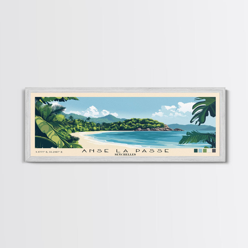 Anse La Passe, Seychelles Panoramic Print, Vacation Gift, Seychelles Wall Art, Beach Painting, Beach Decor, Beach Or Lakehouse Art