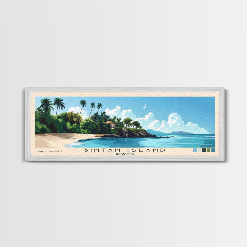 Bintan Island, Indonesia Panoramic Beach Print, Vacation Gift, Indonesia Wall Art, Beach Painting, Beach Decor, Beach Painting