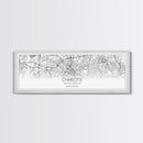 Panoramic Charlotte City Map, North Carolina Art, Map Print, Minimalist Wall Art, Canvas Art, Housewarming Gift, Street Map, Closing Gift