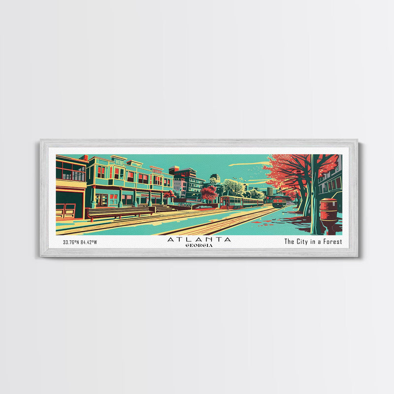 Atlanta Georgia Panoramic Travel Poster Canvas Print