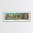 Raleigh North Carolina Panoramic Wall Art Framed Canvas Print, Travel Poster, Mid Century Modern Art, Pop Art Style, Wall Decor, Home Decor